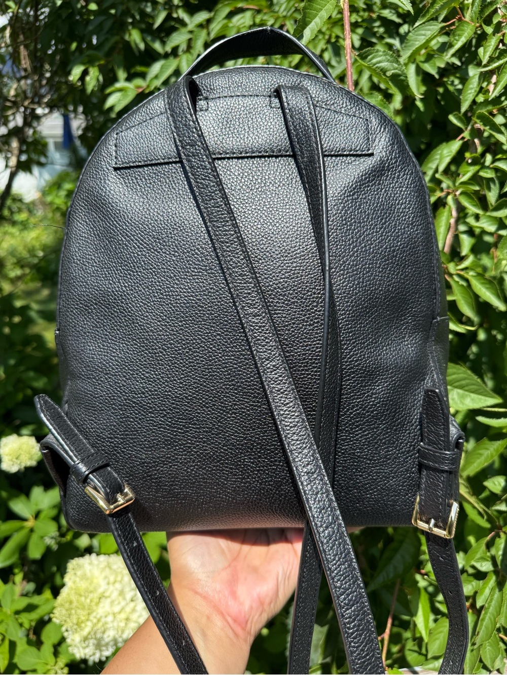 Michael Kors Black Pebbled Leather Backpack - Picture 3 of 8